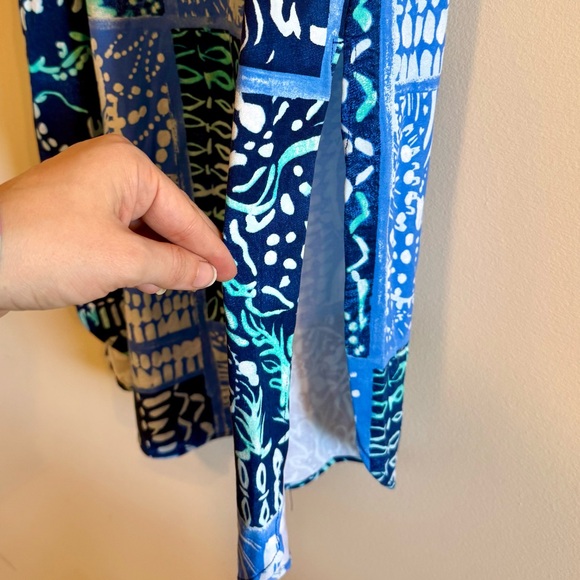 Lilly Pulitzer Strapless Blue & Pink Meridian Midi Dress Size Medium - Picture 7 of 10